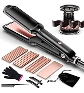 Hair Crimper Waver,Professional Women Hair Straightener Irons 4-in-1 Set Create Zig Zag Waves,Cri...