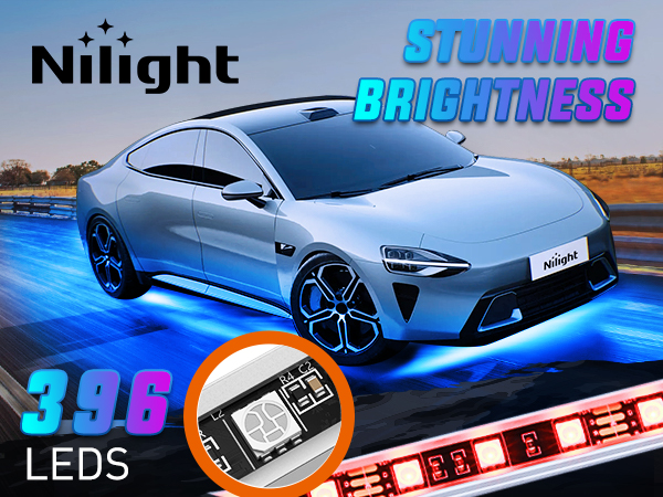 8Pcs Aluminum Underglow Neon Accent Strip Lights