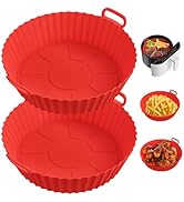 ME.FAN Air Fryer Silicone Liners for 4 to 7 QT [2 Pack] Reusable Air Fryer Basket with Handles &amp; ...