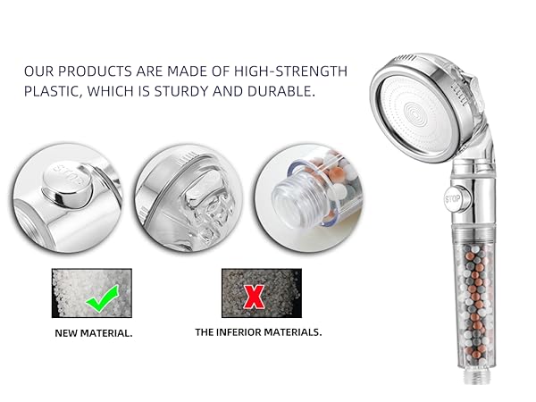 shower head with beads