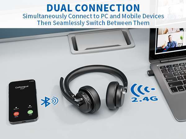 wireless computer headset with microphone pc headset with mic wireless bluetooth headset with mic