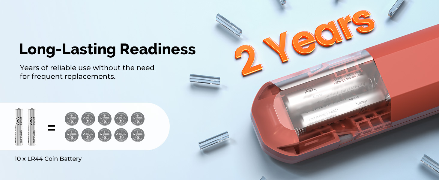 AAA Batteries replace and helps to extend the tire pressure gauge’s life span 2 years