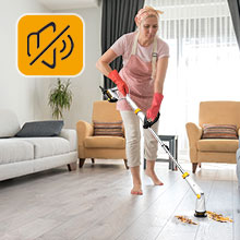 Quiet electric floor scrubber