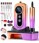 Professional Electric Nail Drill Kits 45000RPM Gradient Purple Portable Cordless 3-in-1 Nail File...