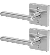 RAFECIEE Dummy Door Handles, Interior Closet Door Handle, Door Levers Satin Nickel, 2 Pack