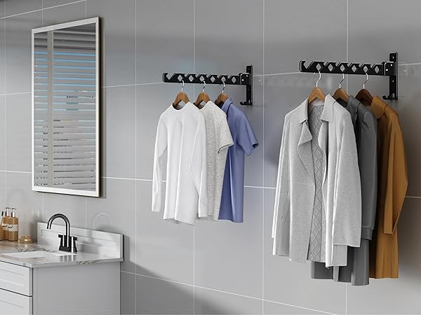 wall mounted clothes hanger rack