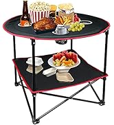 LESES Portable Picnic Tables Folding Beach Table Portable Camping Table That Fold Up Lightweight ...