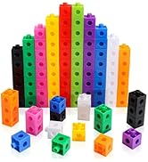 HSDAV 100 Pcs Math Linking Cubes - 10 Colors Connecting Counting Snap Blocks, Math Manipulatives ...