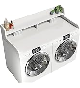 Corbyles 2-Tier Washer Dryer Countertop with 2.75" H Edge Rails, 58" W x 28" D Laundry Countertop...