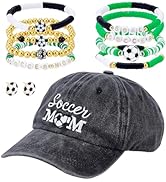 PH PandaHall 10 Pcs Baseball/Soccer Mom Accessories, Mom Hat with 8 Pcs Stretch Friendship Bracel...