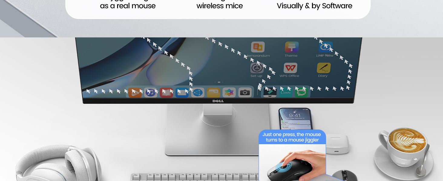 Wireless Mice with Build-in Mouse Jiggler Mover