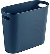 rejomiik Small Trash Can, 3.5 Gallon Slim Garbage Can Plastic Waste Basket with Handles Container...