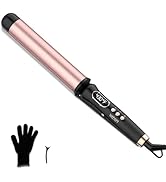 Curling Wand 1 1/2 Inch,Curling Iron 1.5 inch Professional for Beach Wave,Clamp Free Curling Wand...