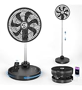 PANERGY 10” Portable Fan 20000mAh Battery Operated Rechargeable, Auto-Oscillating Pedestal Fan wi...