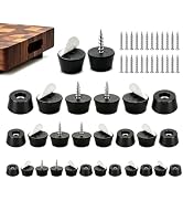 Screw or Adhesive Rubber Feet for Cutting Board, 26 Pack 3 Size Set | Enhances airflow and reduce...