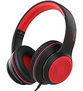 RORSOU K9 Kids Headphones with Microphone, Folding Stereo Bass Headset with 1.5M No-Tangle Cord f...