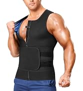 Junlan Sauna Suit for Men 2 in 1 Waist Trainer Sauna Shirt for Men Sweat Band for Stomach
