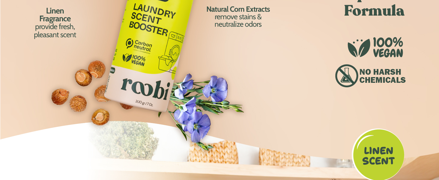 Transparent formula with natural corn extract &amp;amp; linen scent, 100% vegan and free of harsh chemicals