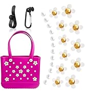 23Pcs Flower Pearl Charms - Compatible with Bogg Bag &amp; Simply Southern Totes, Decoration Charms f...