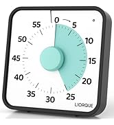 LIORQUE 60 Minute Visual Timer for Kids and Adults, Non-Ticking 7.5 Inch Large Visual Countdown T...