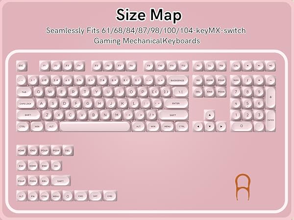 Fits 61/68/84/87/98/100/104-key MX-switch Gaming Mechanical Keyboards