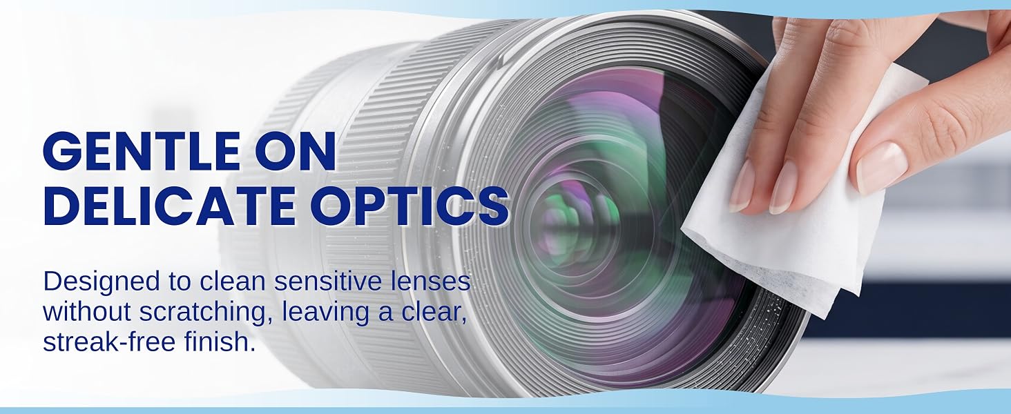 Lens and Screen Cleaning Wipes for Eyeglasses, Touch Screens, Cameras, Anti-Fog,