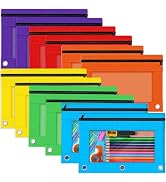 Officygnet 3 Ring Pencil Pouch, 12 Packs Bulk Zipper Pencil Case in 6 Colors, Pencil Pouches with...