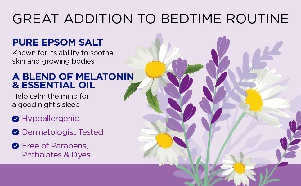 hypoallergenic; dermatologist tested; free of parabens; phthalates; dyes; bedtime 