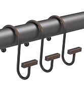 Bathway Shower Curtain Hooks, Bronze Shower Curtain Rings Rust Proof, 12PCS Shower Hooks for Show...