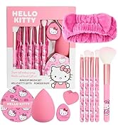 Get Trend Hello Kitty Sanrio Makeup Brush Sponge Set for Girls, Teens with Headband Powder Puffs ...