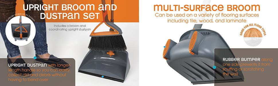 casabella cleaning dustpan and broom set