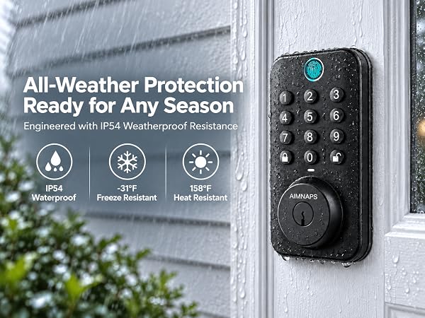 all weather electric locks for front door extreme freeze heat resistance