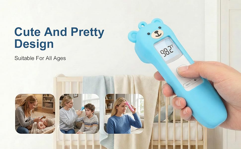 Cute Bear Silicone Thermometer Case Compatible with GoodBaby No-Touch Thermometer