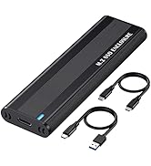 M.2 NVMe SATA SSD Enclosure Adapter, USB C 3.1 Gen 2 10Gbps Tool-Free Enclosure for M.2 PCIe NVMe...