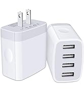 USB Wall Charger Plug,2-Pack Charger Block Charging Cube Fast Charging Box Multi Plug Outlet Powe...