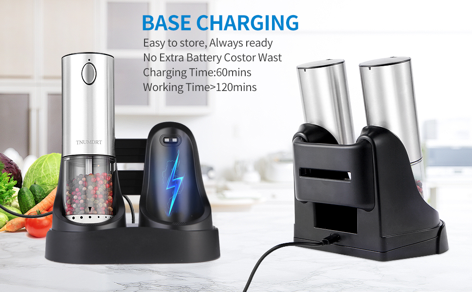 Automatic Pepper Mill Grinder with Upgraded Charge Base