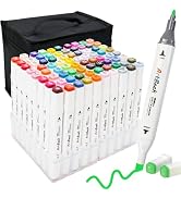 ArtBeek 80 Color Alcohol Markers Set, Illustration Permanent markers, Dual Tip Art for Kids, Sket...