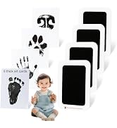 echosari 4 Pack Inkless Baby Hand &amp; Footprint Kit, 5x3.2in Mess Free Clean Touch Ink Pad for Newb...