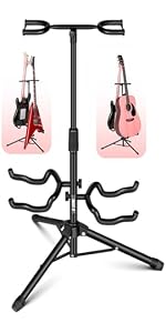 5 CORE Guitar Stand Electric Acoustic Bass Banjo Stand Strong Metal A-Frame Folding Guitar Holder wi...