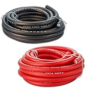 TOPSTRONGGEAR 0 Gauge 25ft Black and 25ft Red Power/Ground Wire True 0 AWG Power Wire-True Spec a...