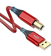 sweguard Printer Cable 10ft, USB 2.0 USB-A to USB-B Cord, High Speed Nylon Braided Scanner Printe...