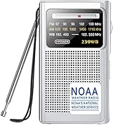 Greadio NOAA Weather Radio, AM/FM Battery Operated Transistor Portable Radio with Best Reception,...