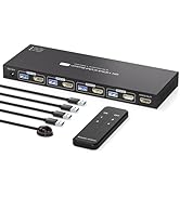 PVBCTCSID 8K HDMI KVM Switch 4 Computers 1 Monitor 4K144Hz EDID 4 Port KVM for 4 PC Sharing 1 Mon...