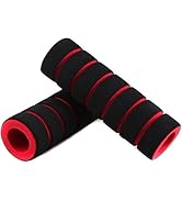Red Non-Slip Foam Handlebar Grips for Bicycle and Motorcycle – Soft, Durable Sponge Grip Covers f...