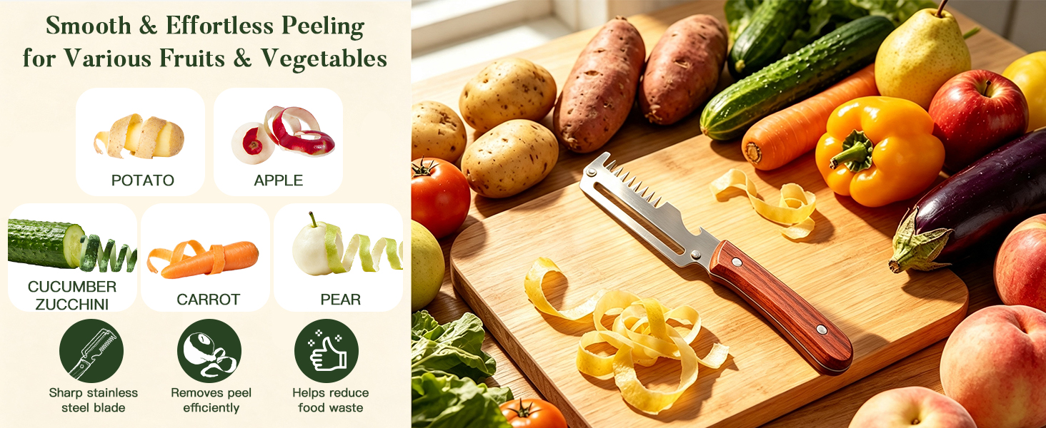 Smooth &amp;amp; Effortless Peeling for Various Fruits &amp;amp; Vegetables