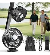 Minthouz Magnetic Golf Cart Fan, Rechargeable 12000mAh Fan, 3-Speed 360° Rotation, Timer Function...