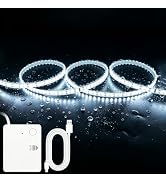 XINGZHI Waterproof LED Strip Lights Battery Operated, Battery Powered + Type-C Dual Power 3.3ft H...