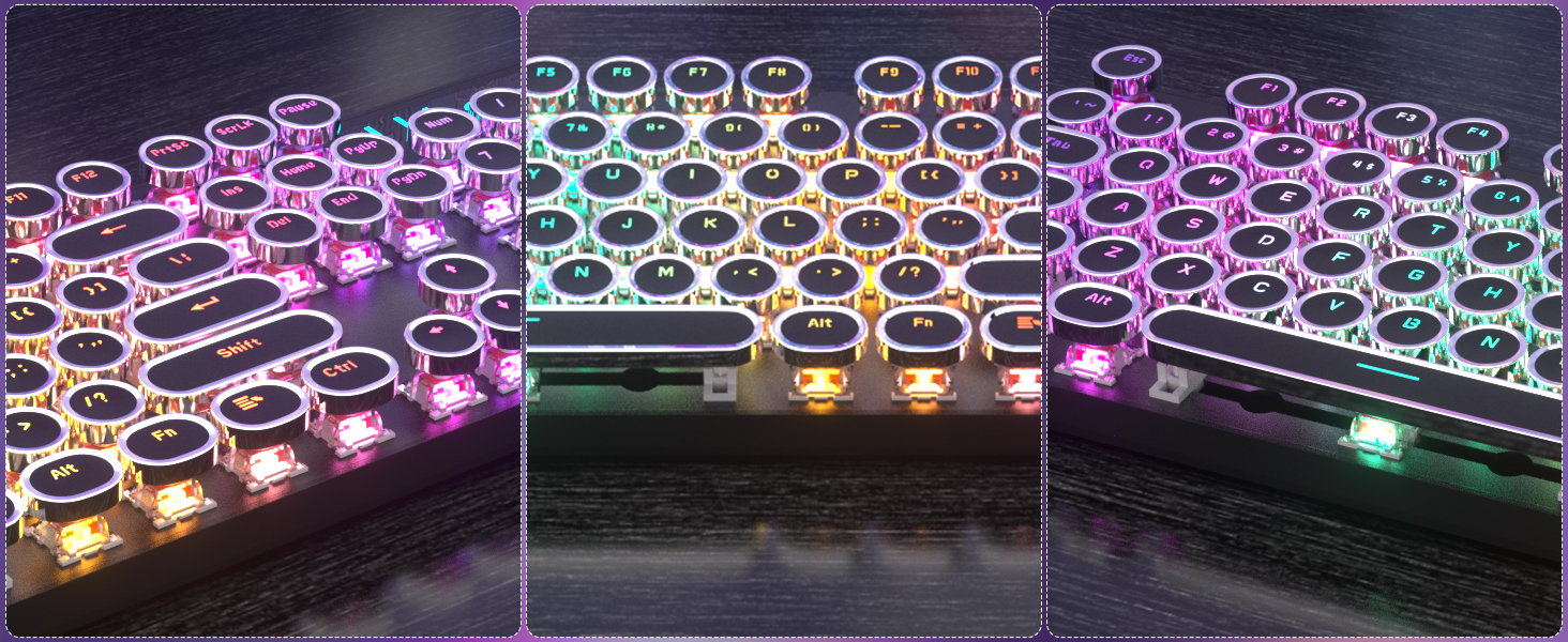 Typewriter Style Mechanical Black Keyboard