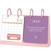 Bibiage Small Desk Calendar 2025-2026 18 Months July 2025 to Dec 2026, Monthly Flip Perpetual Cal...