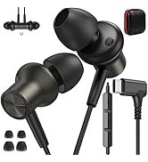 USB C Headphones Wired for iPad mini 7 6/iPhone 17 Pro Max Air 16 15 Plus, 90° Right Angle Type C...